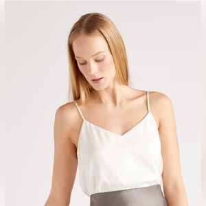 Quince Ivory Washable Stretch Silk Cami